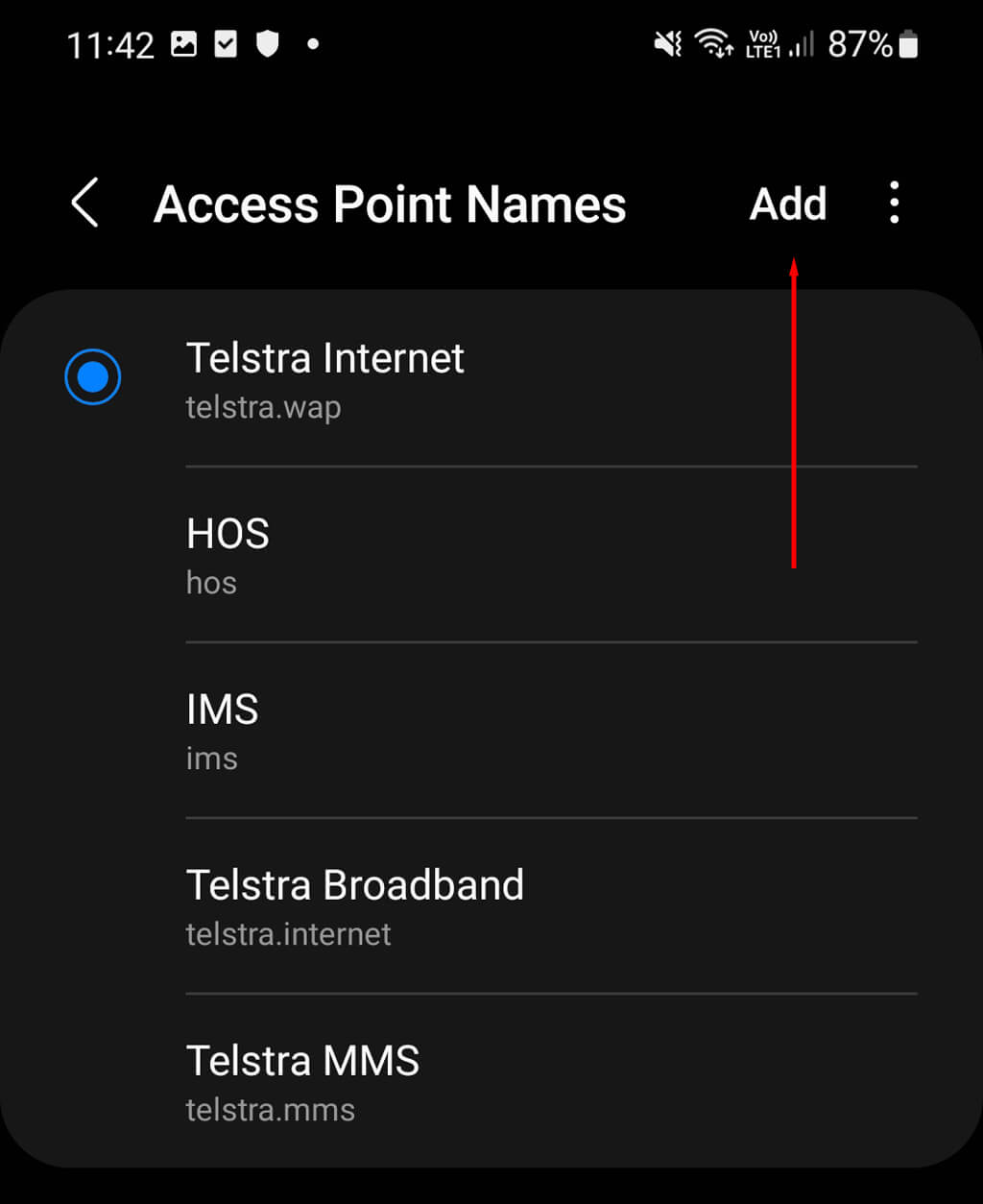 Настройка APN на Android